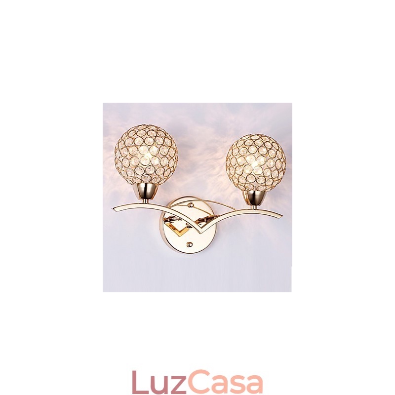 Apliques de parede Luminárias de parede de leitura Cristal Mini Estilo Moderno Contemporâneo Metal