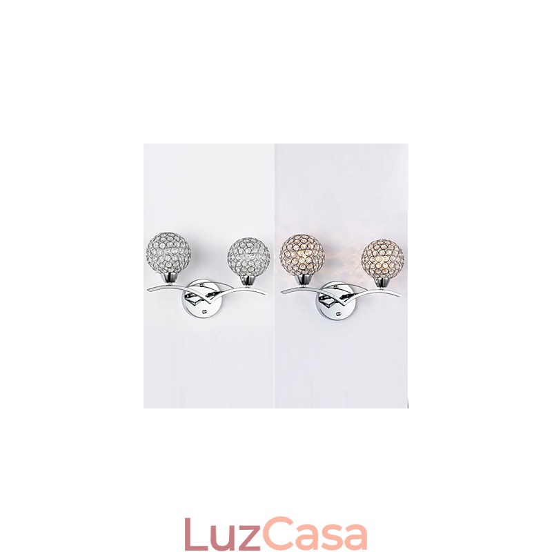 Apliques de parede Luminárias de parede de leitura Cristal Mini Estilo Moderno Contemporâneo Metal