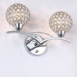 Apliques de parede Luminárias de parede de leitura Cristal Mini Estilo Moderno Contemporâneo Metal