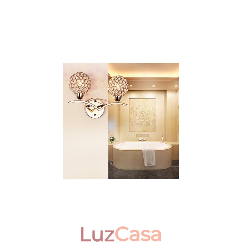 Apliques de parede Luminárias de parede de leitura Cristal Mini Estilo Moderno Contemporâneo Metal
