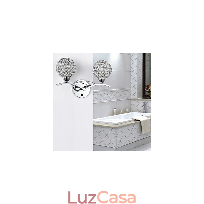 Apliques de parede Luminárias de parede de leitura Cristal Mini Estilo Moderno Contemporâneo Metal