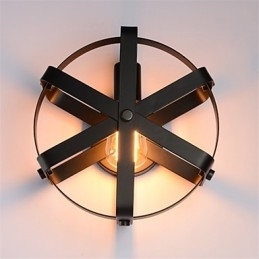 Novo estilo vintage industrial redondo arandela varanda loft entrada corredor quarto lâmpada de parede