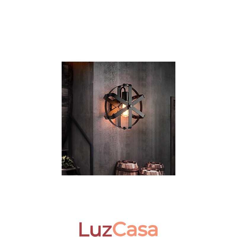 Novo estilo vintage industrial redondo arandela varanda loft entrada corredor quarto lâmpada de parede