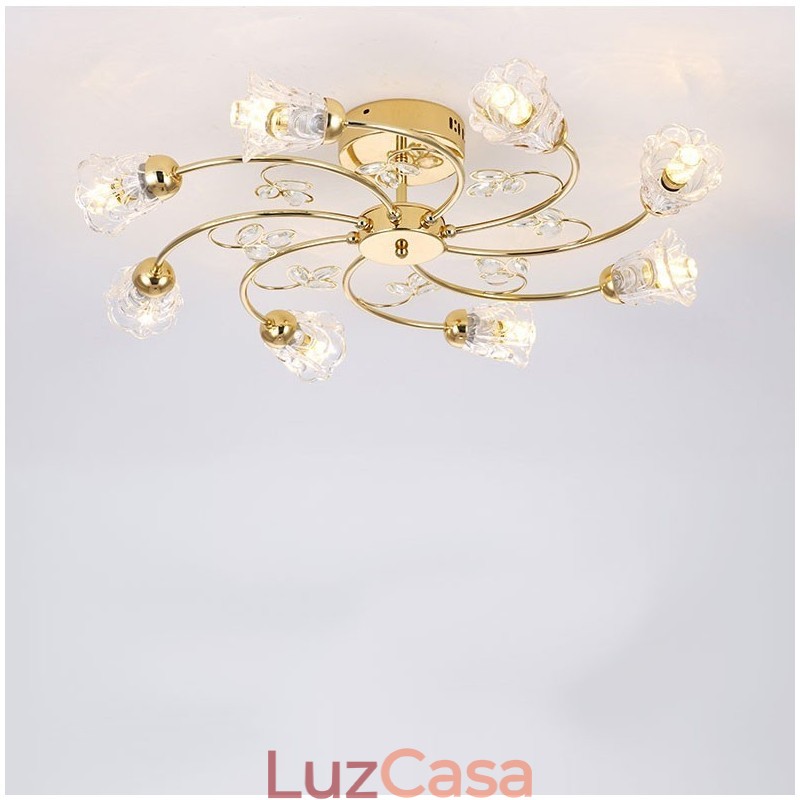 Luminárias Artísticas de Alumínio Flush Mount com Cristais