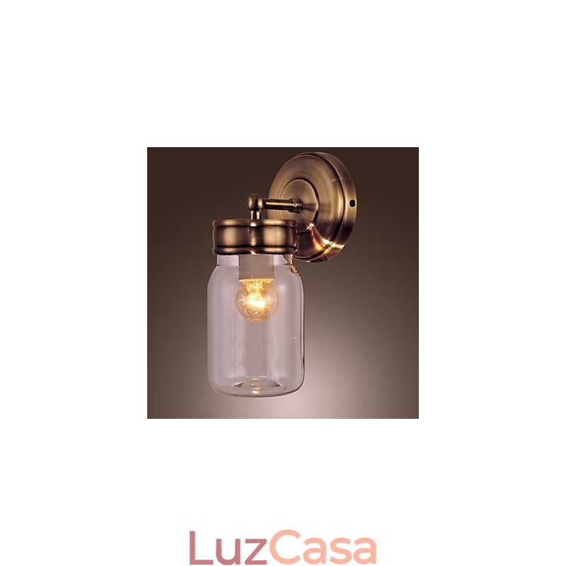 Luminária de parede rústica em formato de garrafa