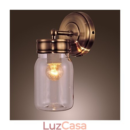 Luminária de parede rústica em formato de garrafa