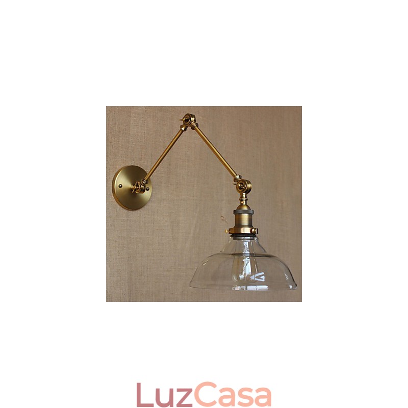 Luminária de parede decorativa estilo LOFT, moderna, de vidro, bronze, café