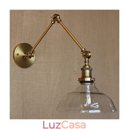 Luminária de parede decorativa estilo LOFT, moderna, de vidro, bronze, café Luminária de parede decorativa estilo LOFT, moderna, de vidro, bronze, café