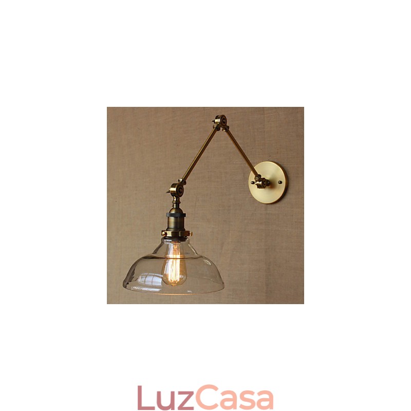 Luminária de parede decorativa estilo LOFT, moderna, de vidro, bronze, café