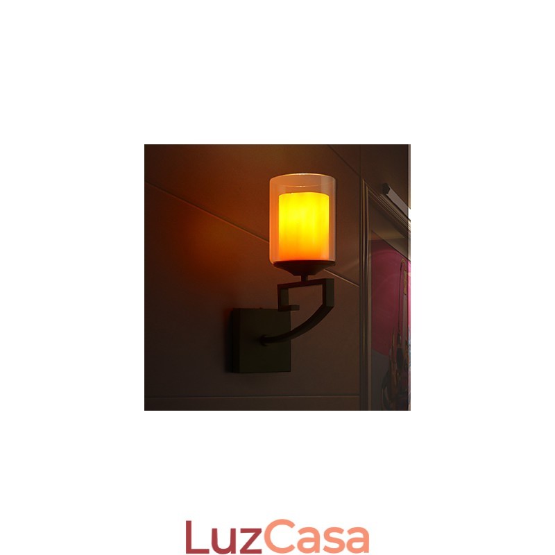 Retro Vidro Simples Cabeça Única Luminária de Parede Luminária de Parede Cristal Moderno Contemporâneo Metal