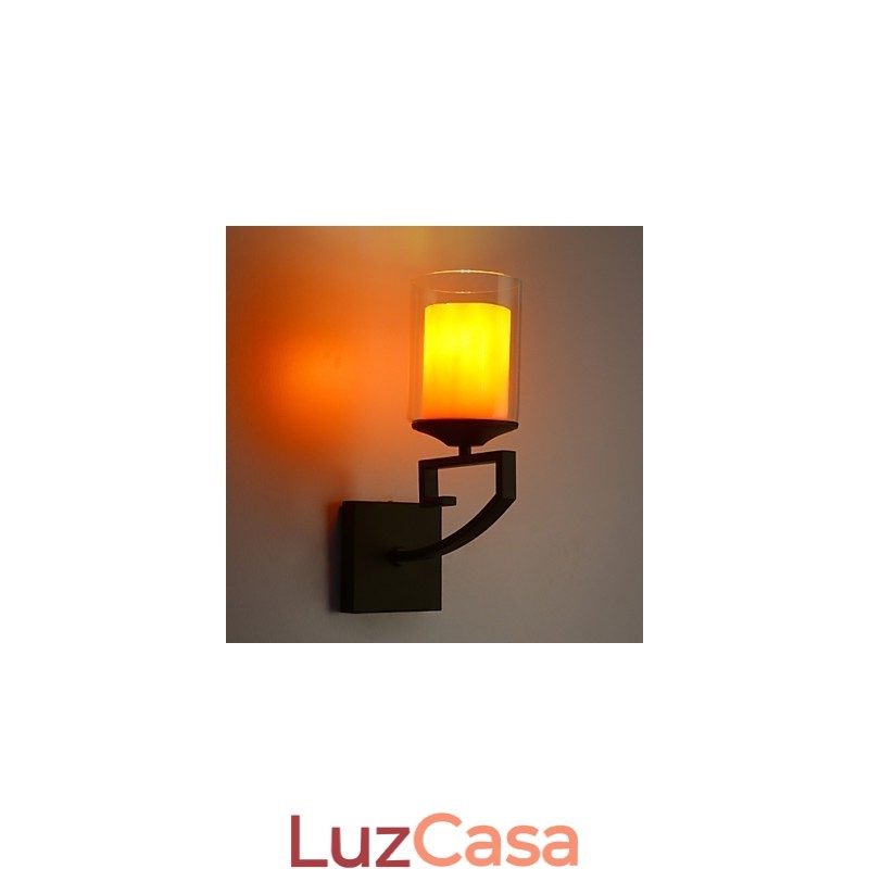 Retro Vidro Simples Cabeça Única Luminária de Parede Luminária de Parede Cristal Moderno Contemporâneo Metal