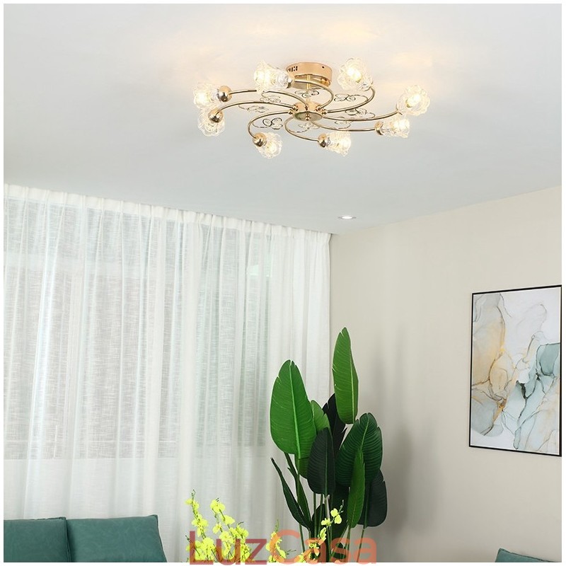 Luminárias Artísticas de Alumínio Flush Mount com Cristais