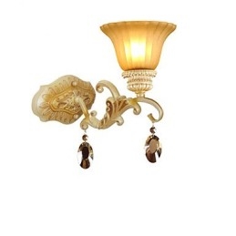 Europa Tipo Restaurando Formas Antigas Ferro Forjado Quarto Cristal Vidro Lâmpada de Parede Luz