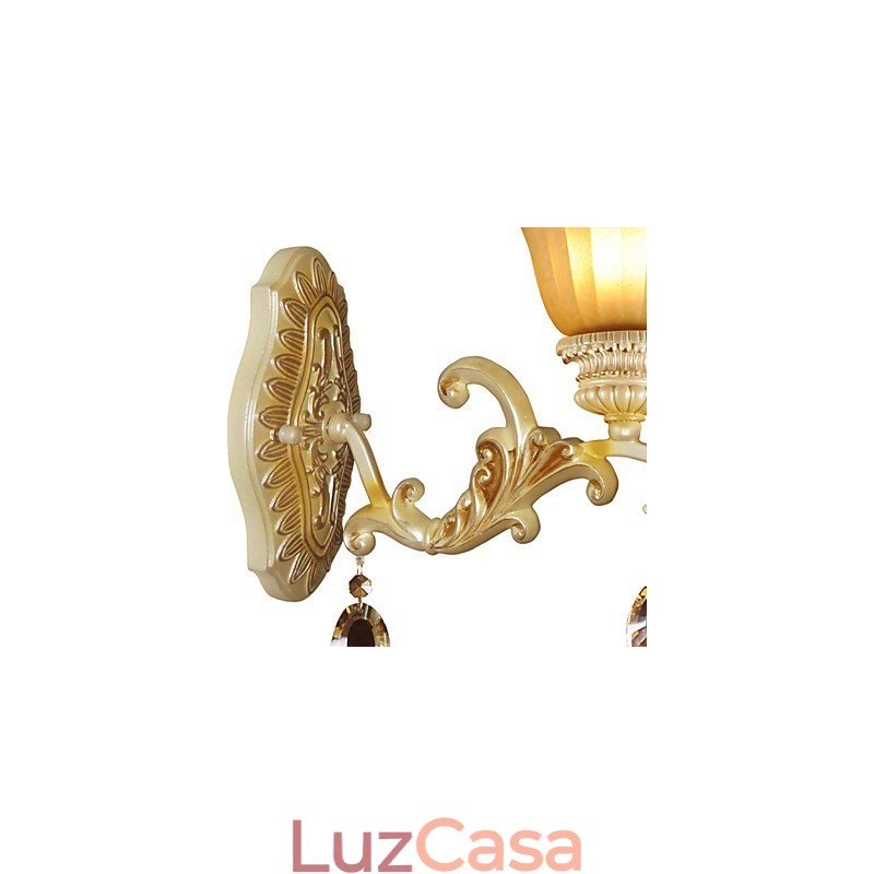 Europa Tipo Restaurando Formas Antigas Ferro Forjado Quarto Cristal Vidro Lâmpada de Parede Luz