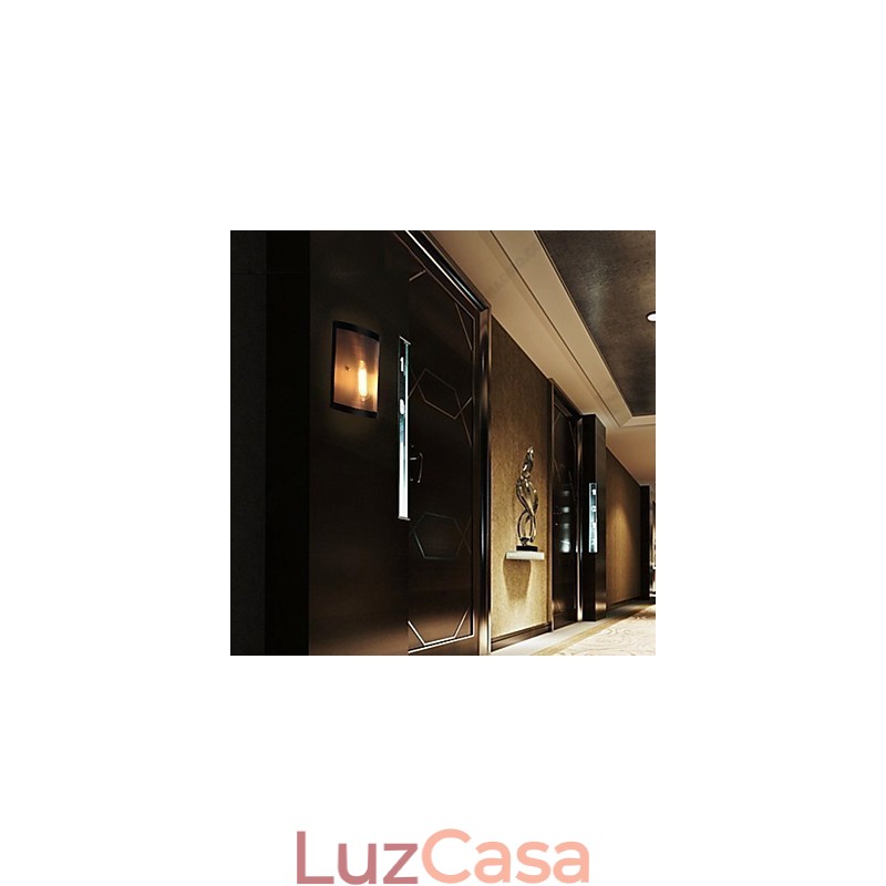 Luminária de parede estilo vintage, malha de arame de aço e metal, sala de estar, corredor, sótão, garagem, porão