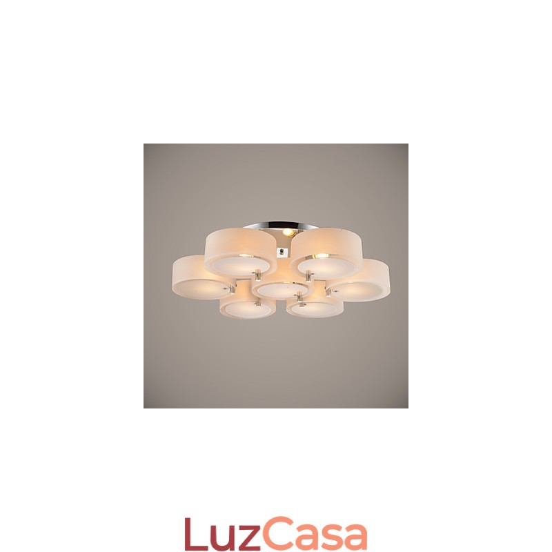 Luminária de teto moderna contemporânea embutida com 7 luzes de metal