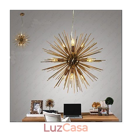 Lustre Retro Imitação Cobre Creative line 10 Luzes Lustre Retro Imitação Cobre Creative line 10 Luzes