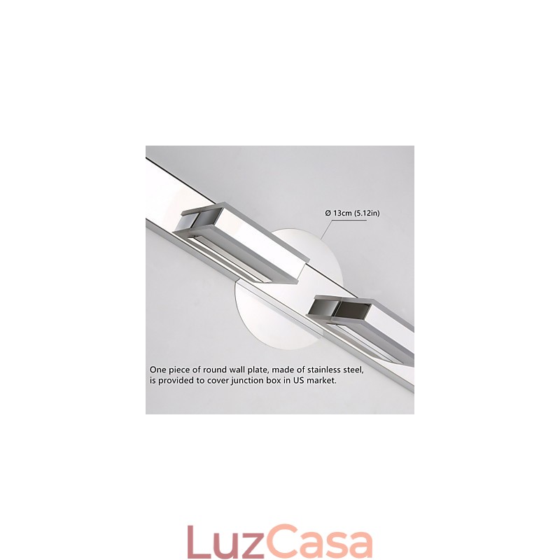 Luminária Espelho Quadrada Aço Inox e Acrílico