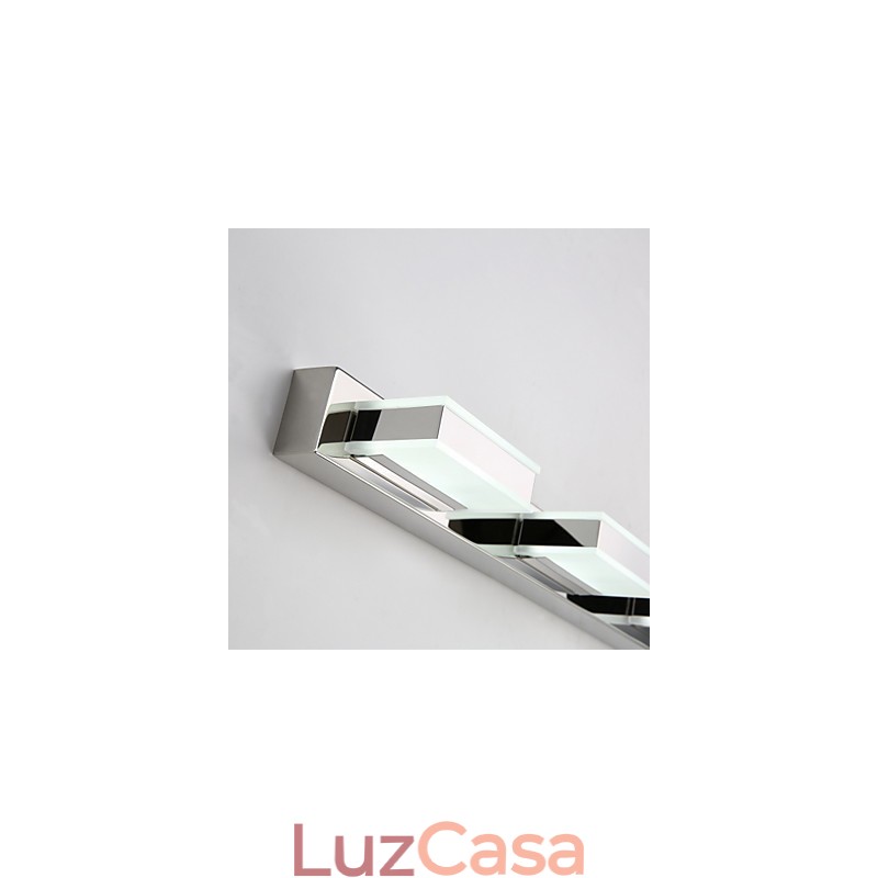 Luminária Espelho Quadrada Aço Inox e Acrílico