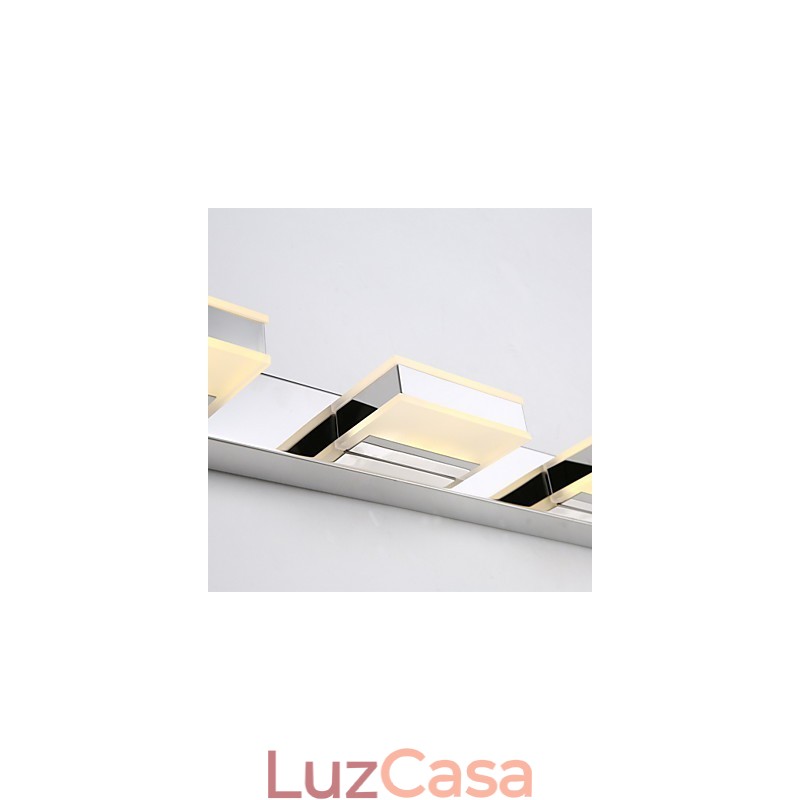 Luminária Espelho Quadrada Aço Inox e Acrílico