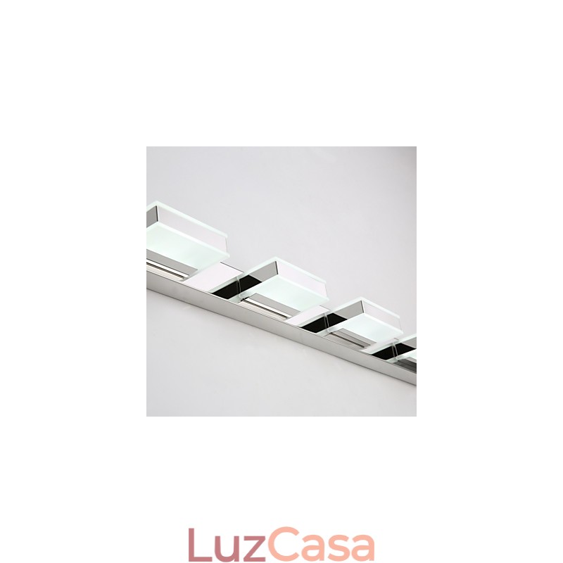 Luminária Espelho Quadrada Aço Inox e Acrílico