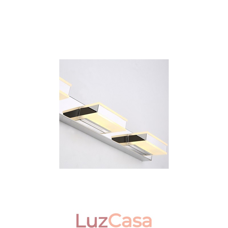 Luminária Espelho Quadrada Aço Inox e Acrílico