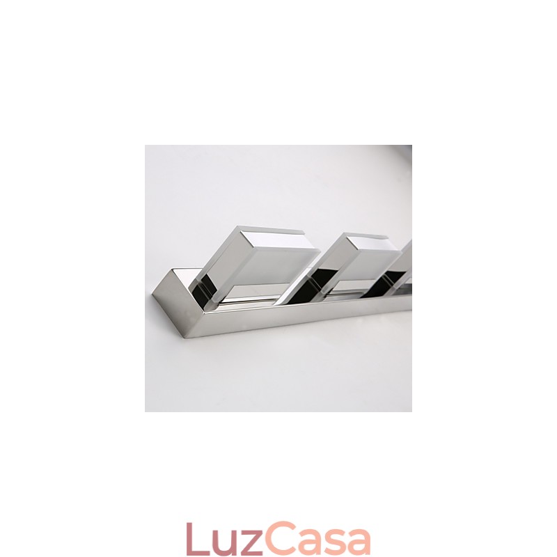 Luminária Espelho Quadrada Aço Inox e Acrílico
