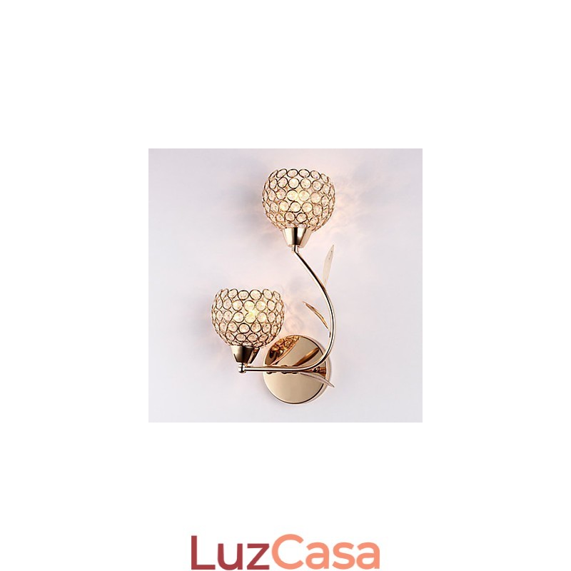 Arandelas de parede Luminárias de parede de leitura Cristal Mini Estilo Moderno Contemporâneo Metal