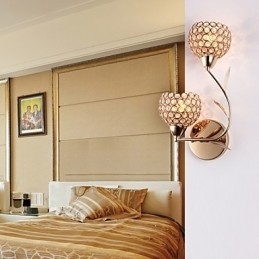 Arandelas de parede Luminárias de parede de leitura Cristal Mini Estilo Moderno Contemporâneo Metal