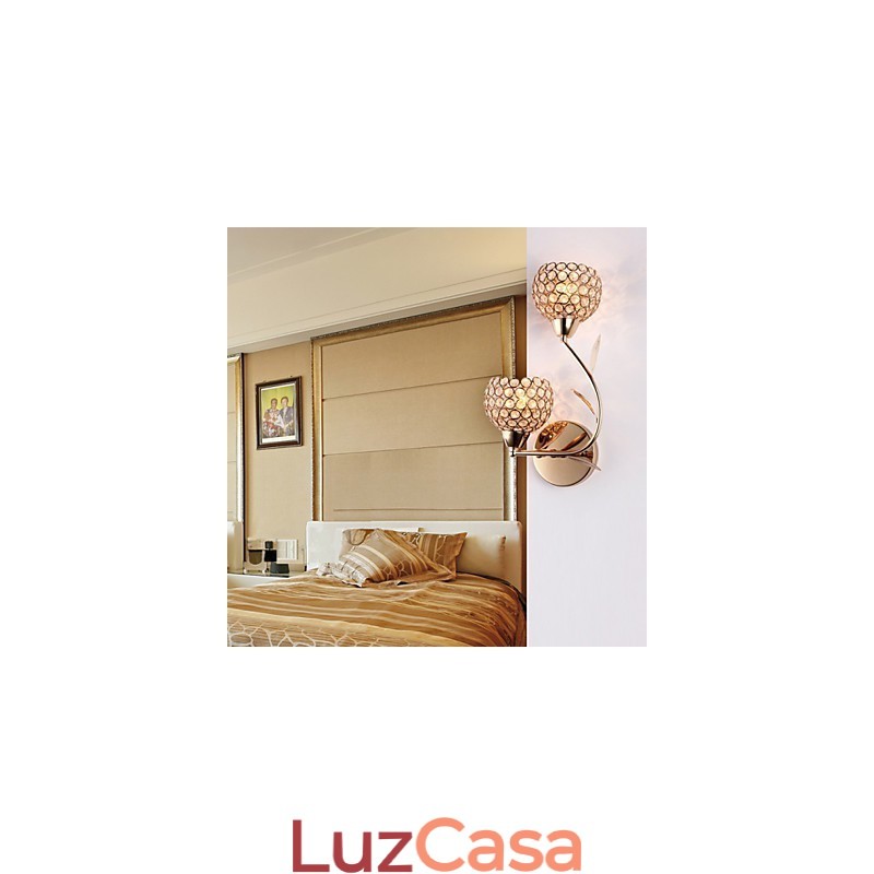 Arandelas de parede Luminárias de parede de leitura Cristal Mini Estilo Moderno Contemporâneo Metal