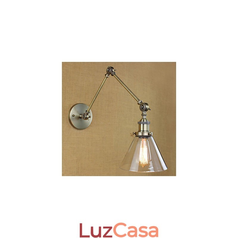 Ferro chapeado bronze bar corredor sala de jantar hotel vintage braço de ferro vidro lâmpada parede iluminação