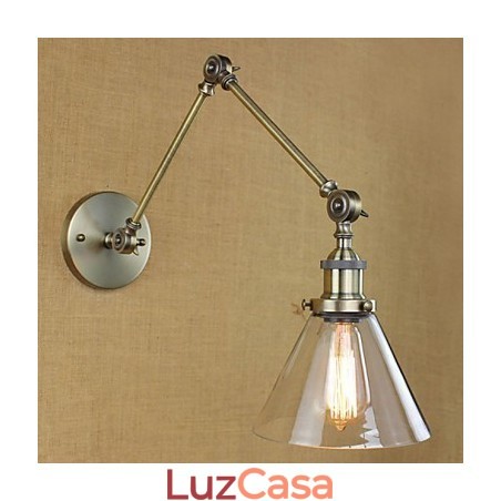Ferro chapeado bronze bar corredor sala de jantar hotel vintage braço de ferro vidro lâmpada parede iluminação Ferro chapeado bronze bar corredor sala de jantar hotel vintage braço de ferro vidro lâmpada parede iluminação