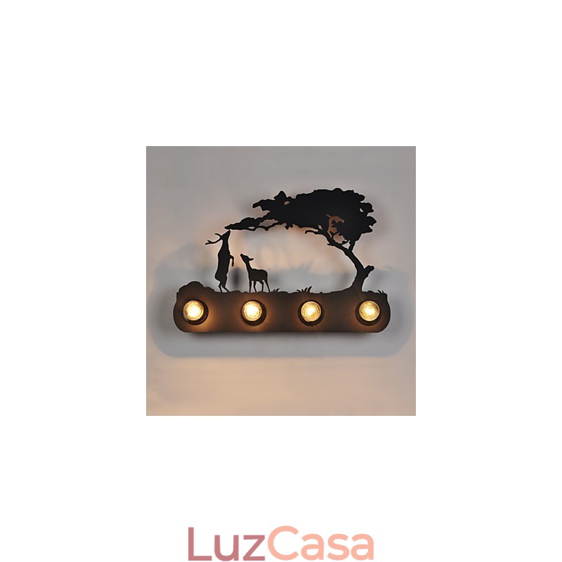 4 luzes American Village Pastoral LOFT estilo quarto corredor ferro retro lâmpadas de parede