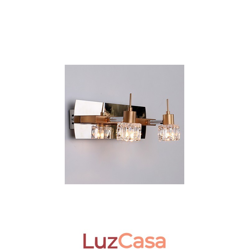 Iluminação de banheiro de cristal moderna contemporânea G4 Metal