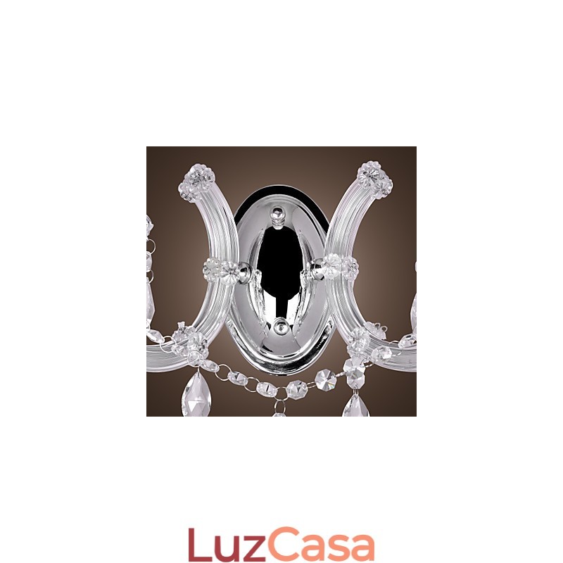 Elegante Luminária de Parede de Cristal com 2 Luzes