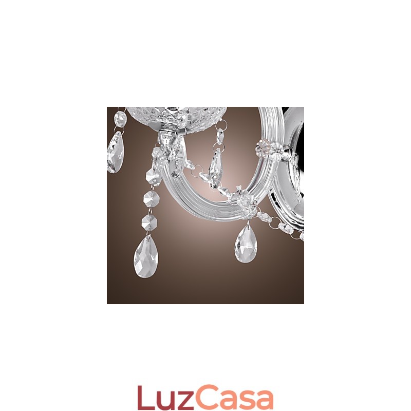 Elegante Luminária de Parede de Cristal com 2 Luzes