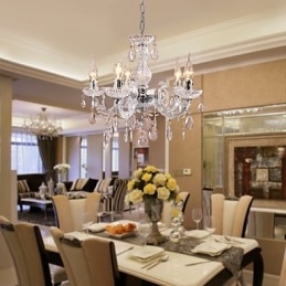 Upligh Chrome Lâmpada de Teto Luz de Vela Luminária de Acrílico Lustre Pingente