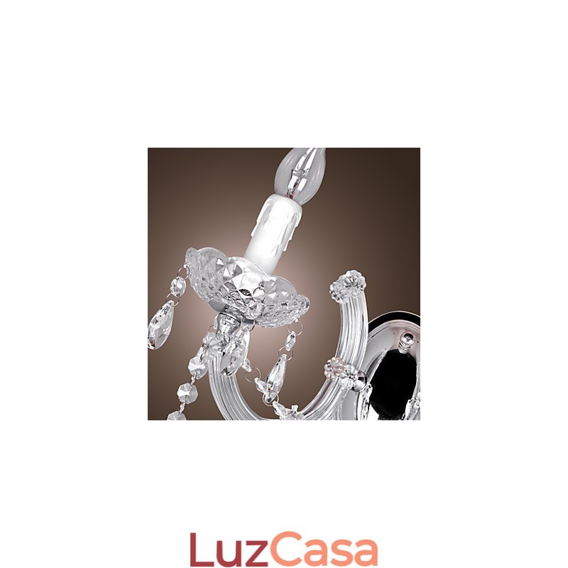 Elegante Luminária de Parede de Cristal com 2 Luzes