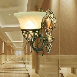 Luminárias de parede europeias Material metálico Revestimento Bronze Iluminação com cabeceira Sala de estar Espelho frontal Lâmpada de varanda