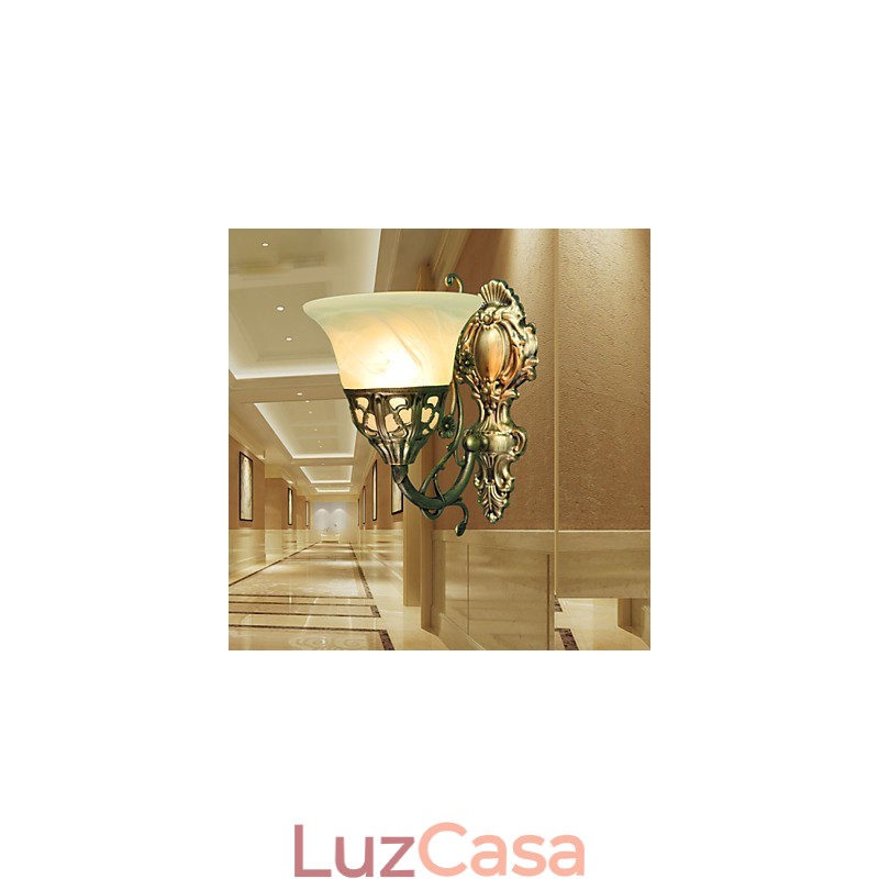 Luminárias de parede europeias Material metálico Revestimento Bronze Iluminação com cabeceira Sala de estar Espelho frontal Lâmpada de varanda