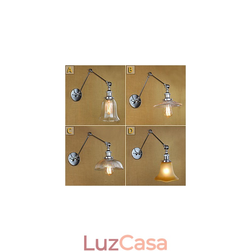 Apliques de parede Iluminação de banheiro Luzes de parede externas Luzes de parede de leitura Modernas contemporâneas Vidro