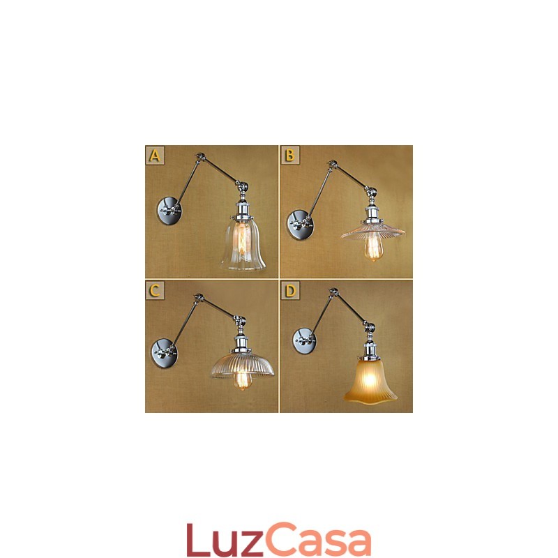 Apliques de parede Iluminação de banheiro Luzes de parede externas Luzes de parede de leitura Modernas contemporâneas Vidro