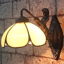 Luminária de parede de ferro forjado criativa rural contratada europeia