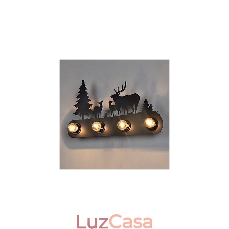 4 luzes American Village Pastoral LOFT estilo quarto corredor ferro retro lâmpadas de parede