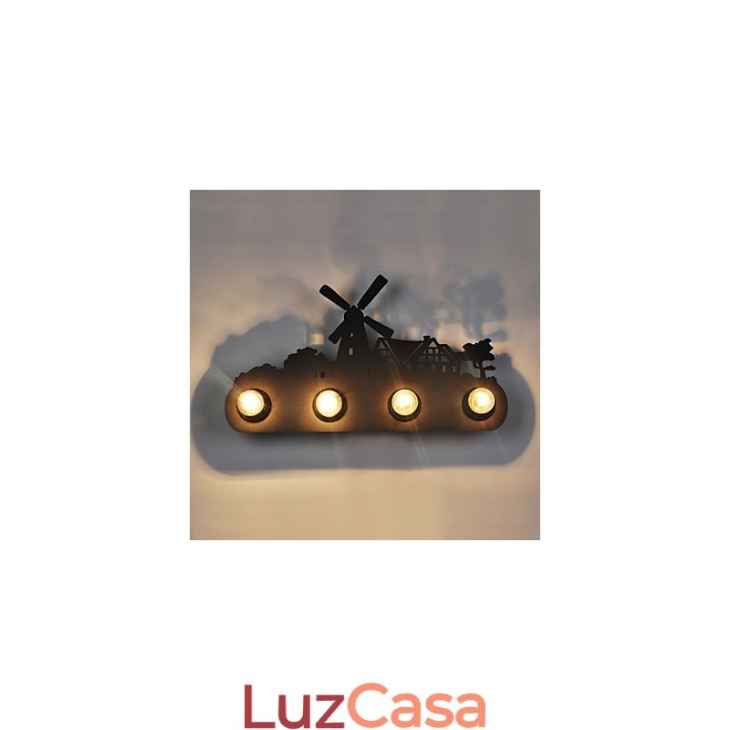 4 luzes American Village Pastoral LOFT estilo quarto corredor ferro retro lâmpadas de parede