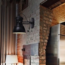 Luminária de parede Art Déco Luminária de parede industrial de ferro com letreiro Luminária de parede estilo loft