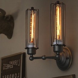 Luminária de parede de ferro retrô estilo loft americano country, luzes da indústria de arte