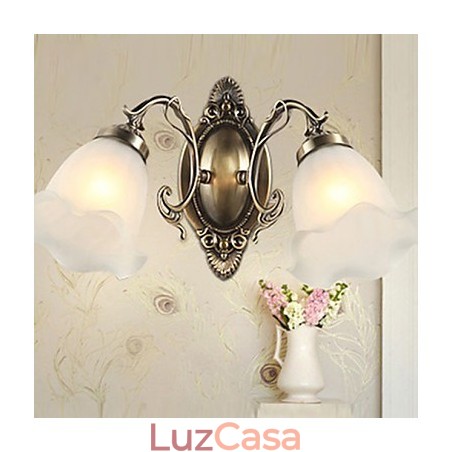 Retro Glass Simples Europeu Moderno Elegância Ferro Forjado Lâmpada de Parede Luz Retro Glass Simples Europeu Moderno Elegância Ferro Forjado Lâmpada de Parede Luz