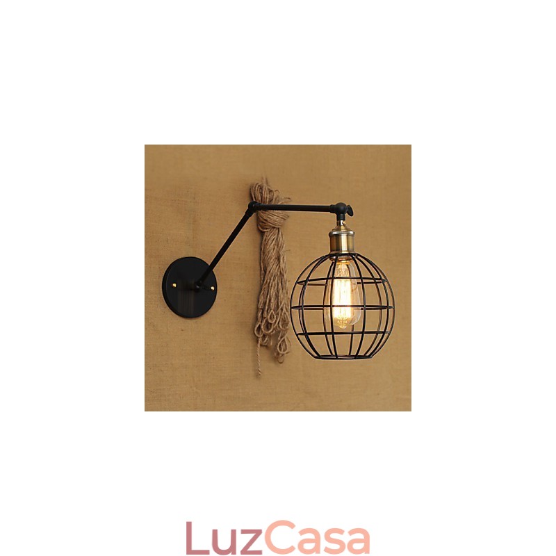 Arandelas de parede Luzes de balanço Luzes de parede de leitura Mini estilo rústico Lodge Metal