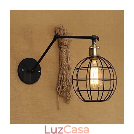 Arandelas de parede Luzes de balanço Luzes de parede de leitura Mini estilo rústico Lodge Metal